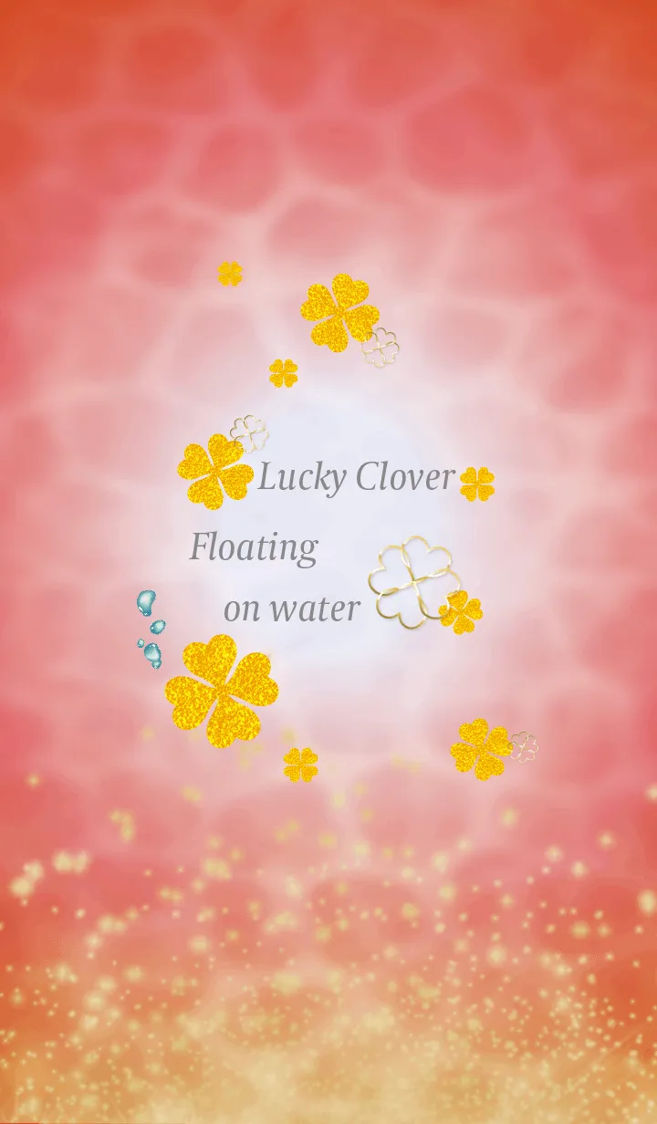 [LINE着せ替え] 赤 : 心洗う水面の四葉の画像1