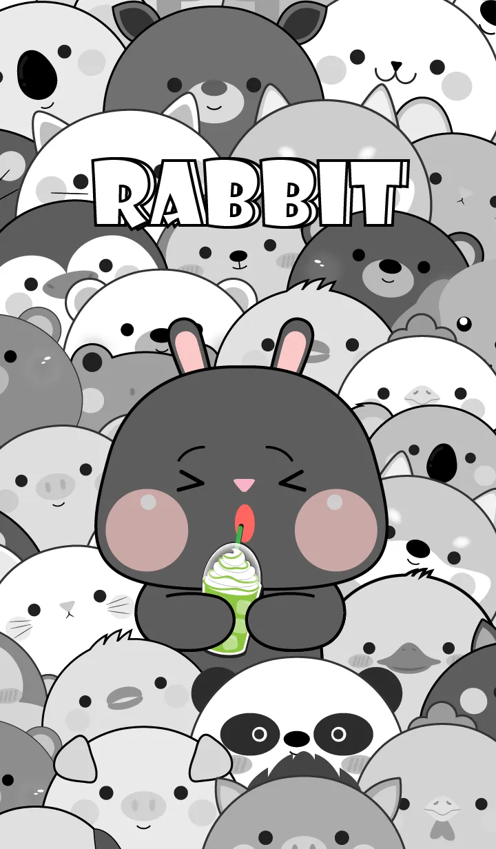 [LINE着せ替え] Simple Special Black  Rabbit Theme (JP)の画像1