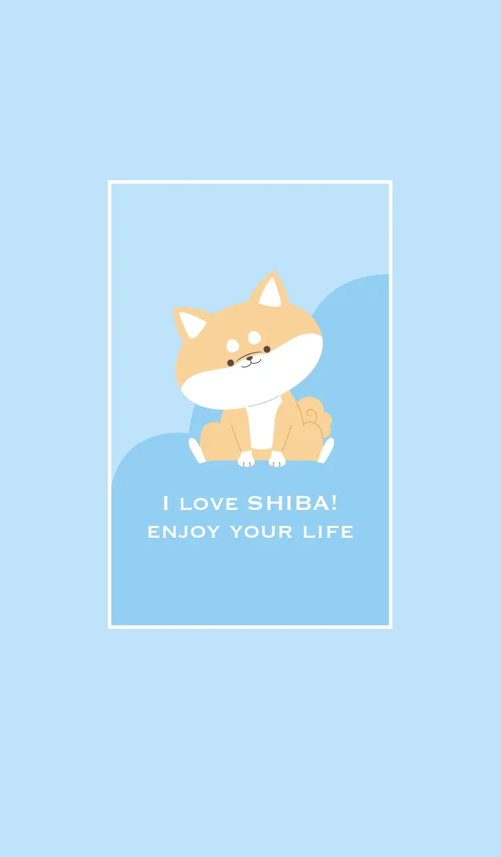 [LINE着せ替え] I LOVE SHIBA_blue_enjoy your lifeの画像1