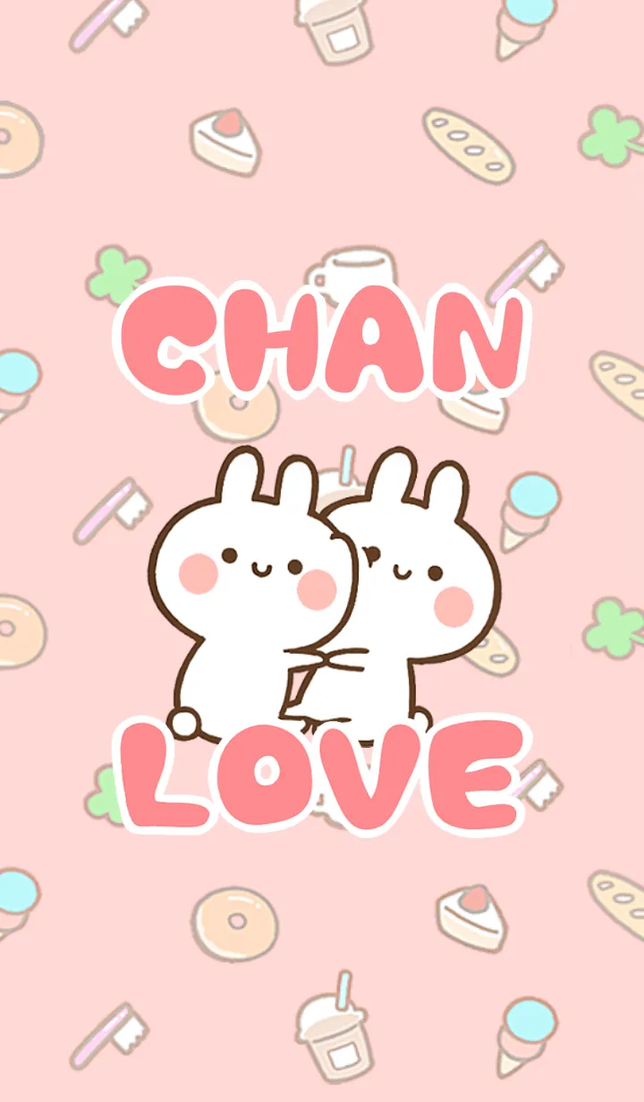 [LINE着せ替え] 【CHAN】LOVE☆うさちゃん名前着せかえの画像1