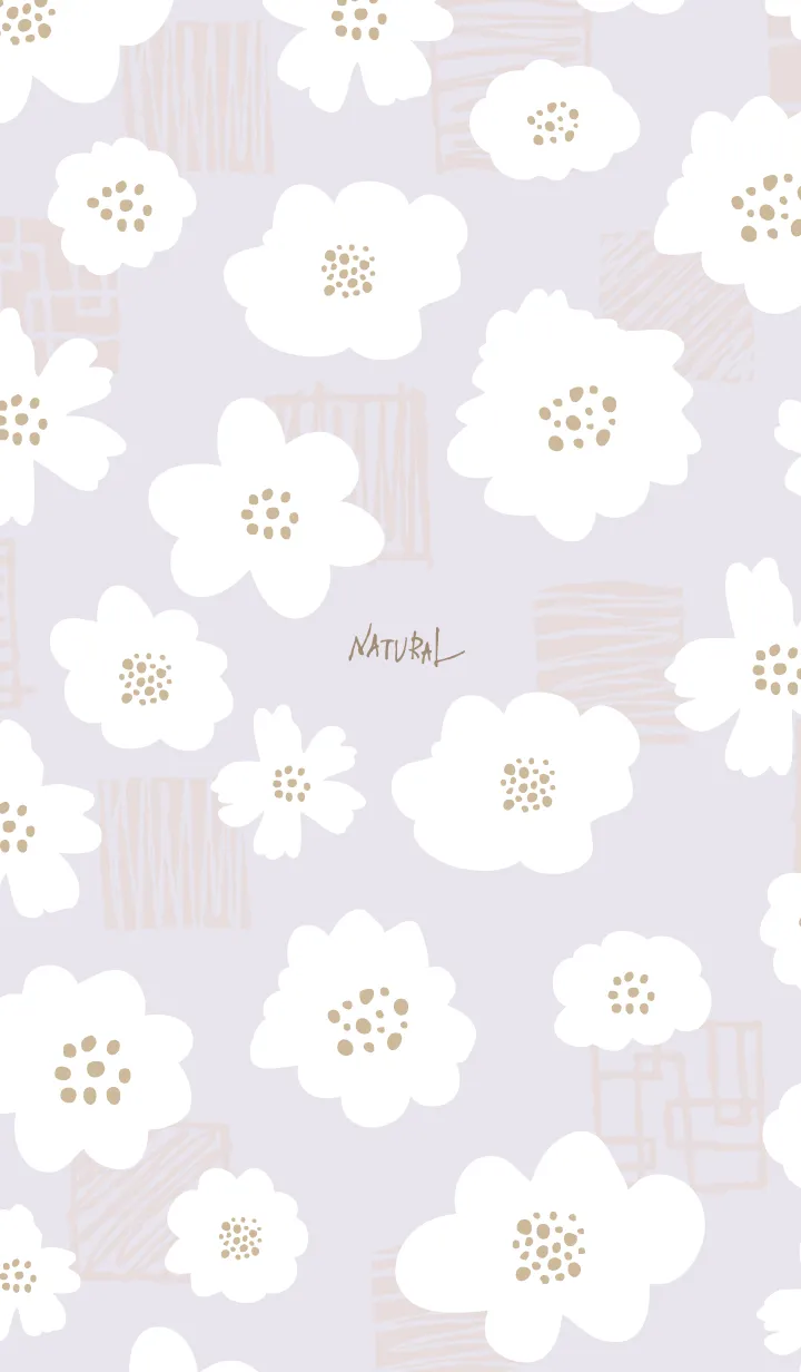 [LINE着せ替え] おしゃれ 花 白 パープル5の画像1