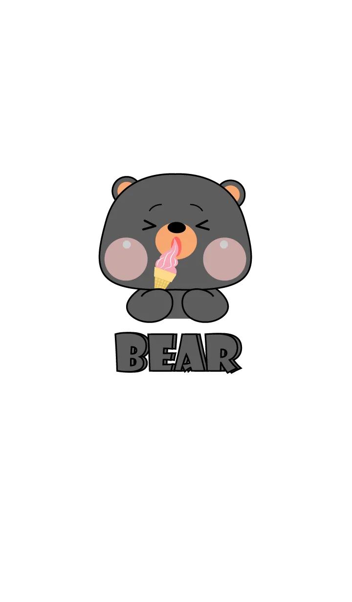 [LINE着せ替え] Simple Black Bear Love Food Theme (JP)の画像1
