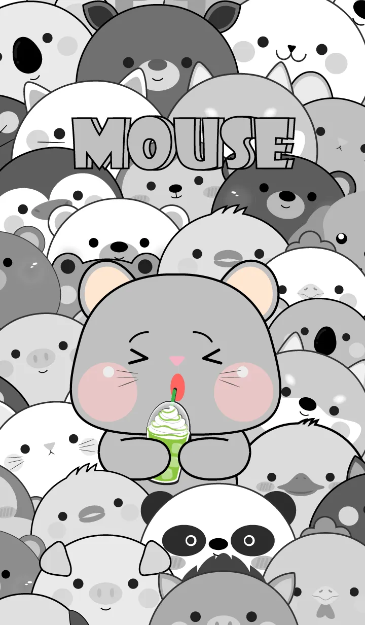[LINE着せ替え] Simple Special Grey Mouse  Theme (JP)の画像1