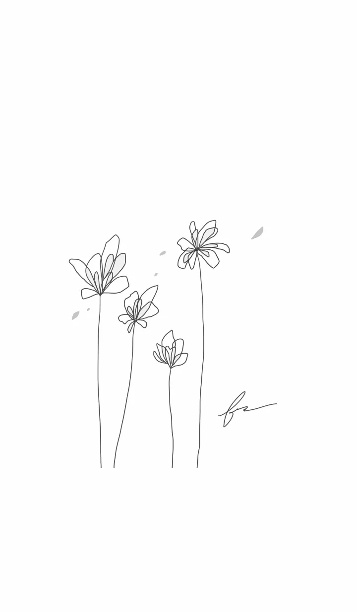 [LINE着せ替え] シンプルモダンフラワー・ホワイトの画像1