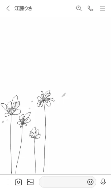 [LINE着せ替え] シンプルモダンフラワー・ホワイトの画像3