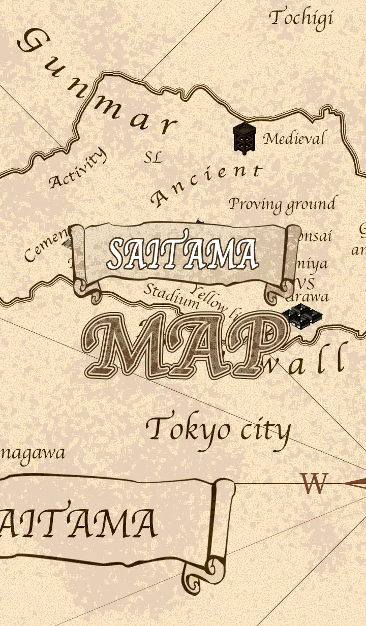 ヨーロッパ風の埼玉の地図の着せ替えメイン画像