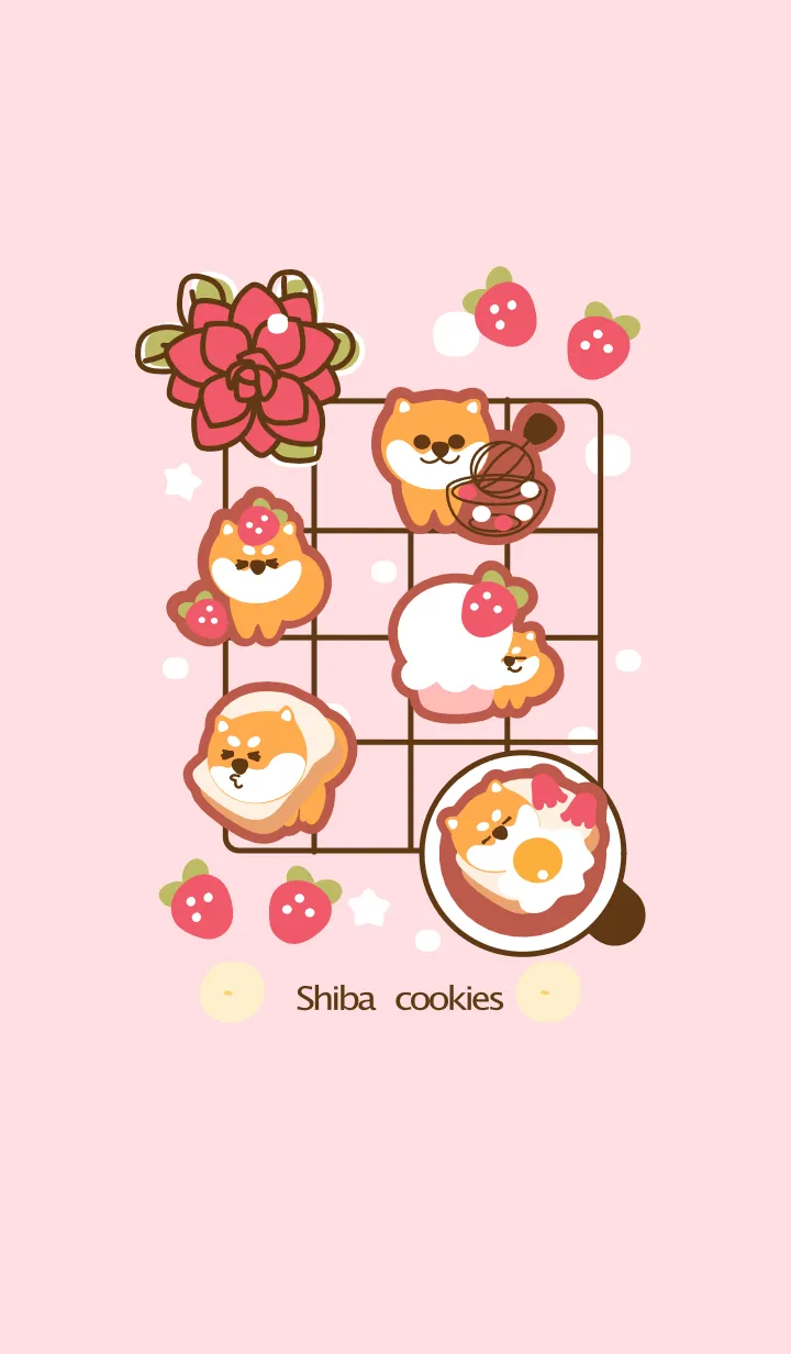 [LINE着せ替え] Cute shiba cookies 4の画像1