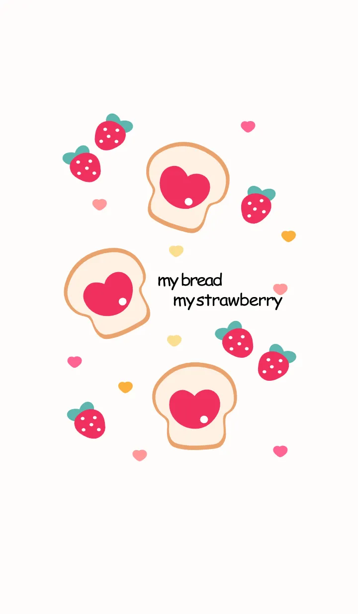 [LINE着せ替え] Cute bread with strawberry jam 13の画像1