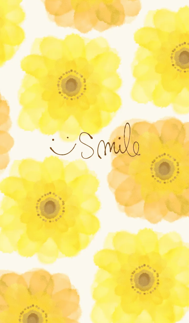 [LINE着せ替え] 水彩黄お花*スマイル30の画像1