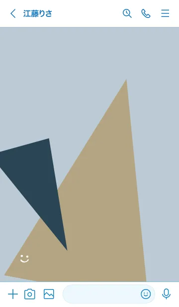 [LINE着せ替え] おしゃれ三色三角ブルー7の画像3