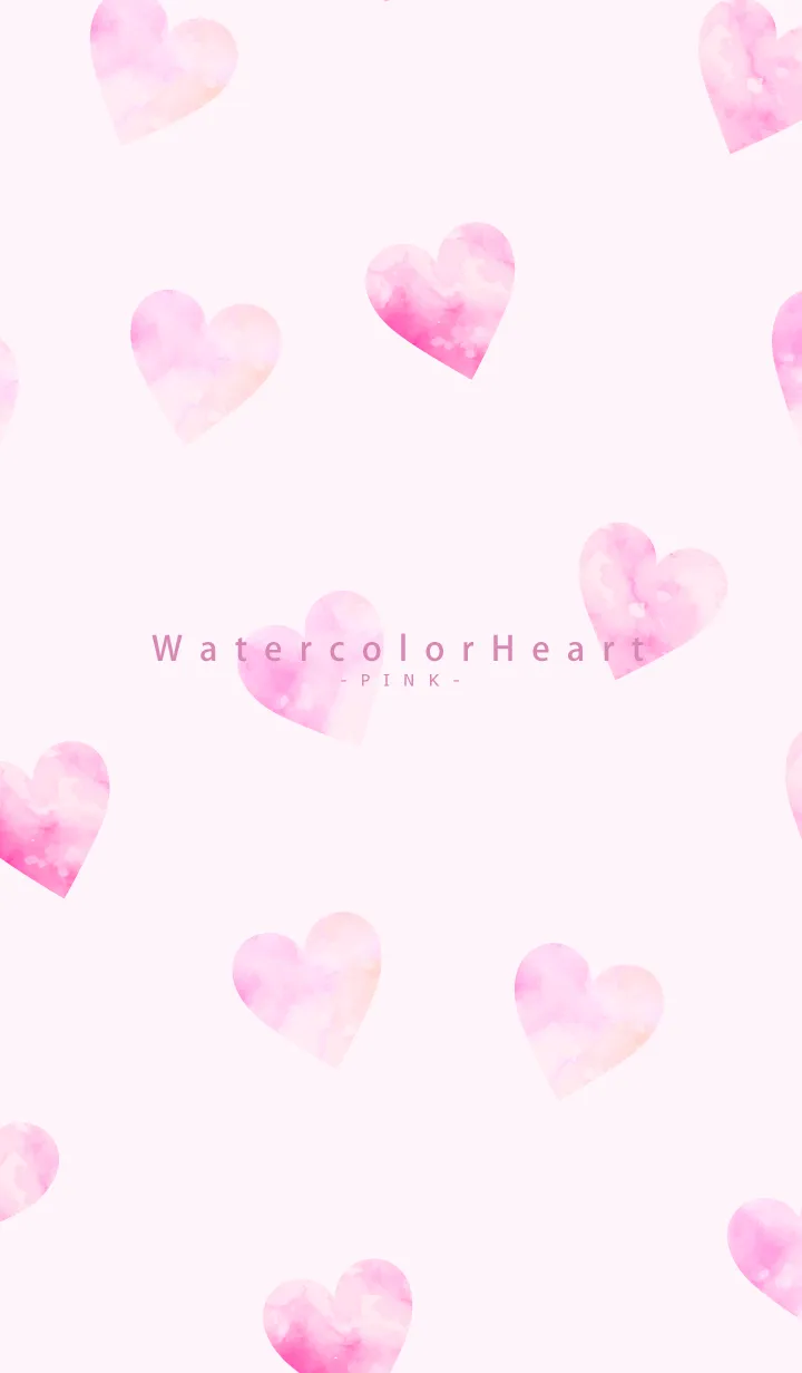 Watercolor Heart-PINK 14のLINE着せ替え