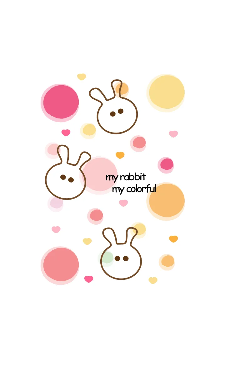 [LINE着せ替え] Colorful rabbit 10 :)の画像1