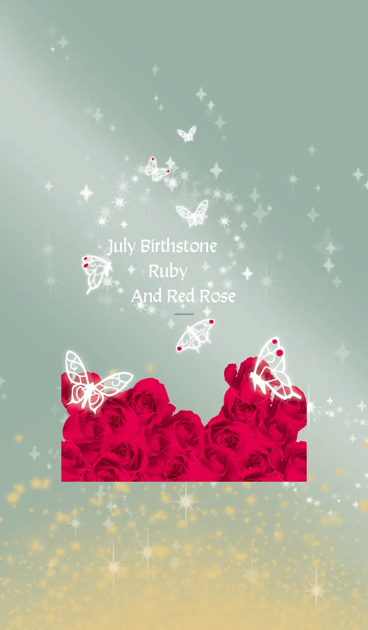 [LINE着せ替え] ベージュとカーキ : 7月のルビーと蝶の画像1