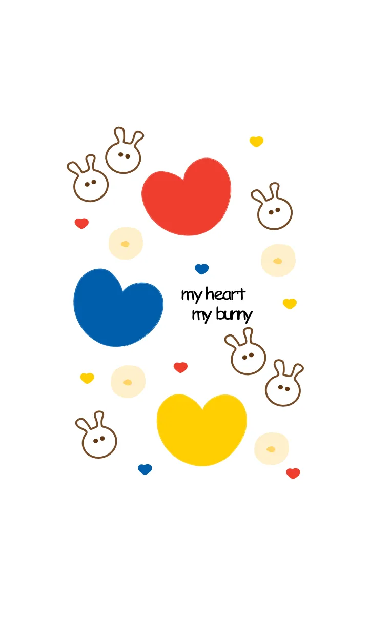 [LINE着せ替え] Bunny & Three color heart 6の画像1