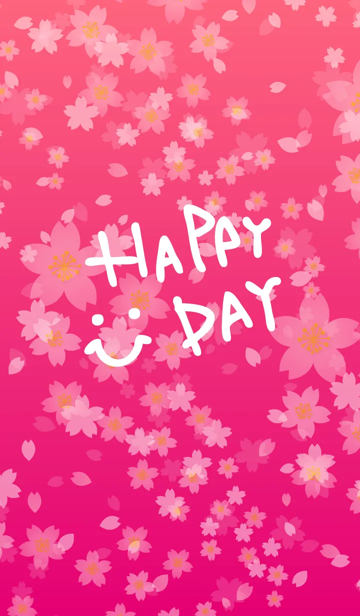 [LINE着せ替え] 桜ピンク-スマイル6-の画像1