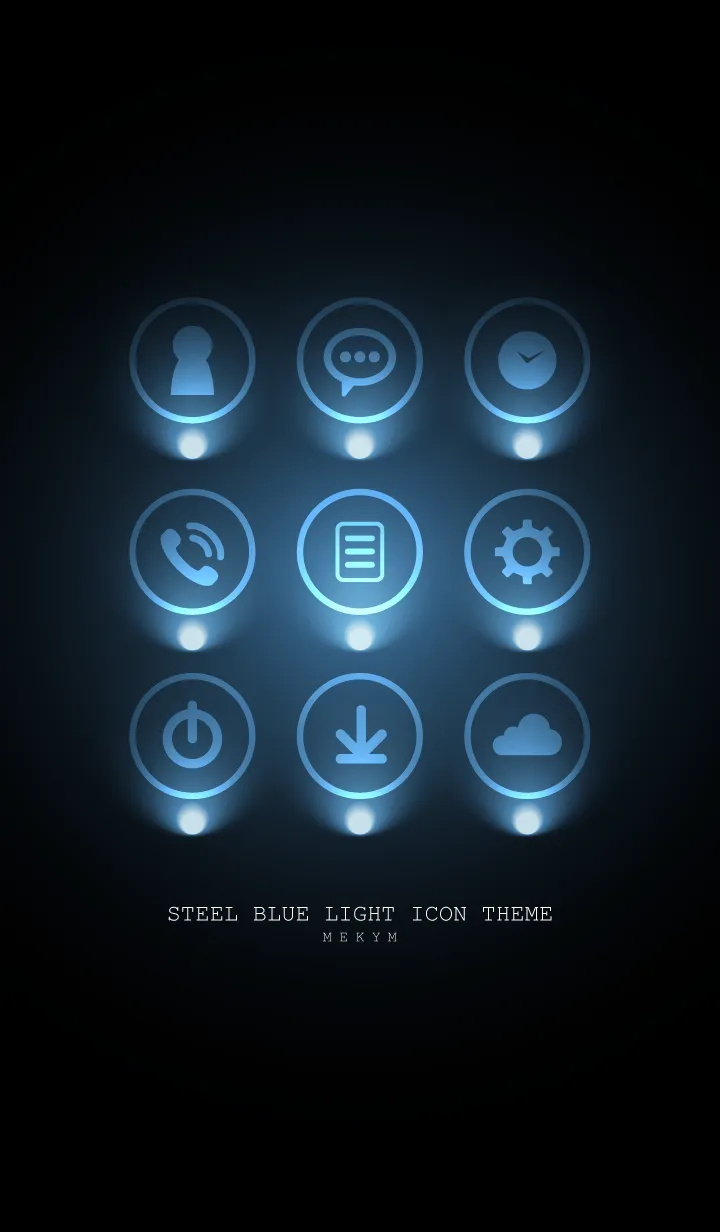 STEEL BLUE LIGHT ICON THEME 2の着せ替えメイン画像