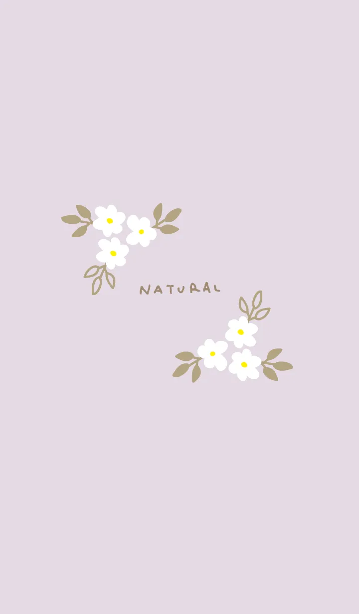 [LINE着せ替え] ナチュラル花くすみパープル3の画像1