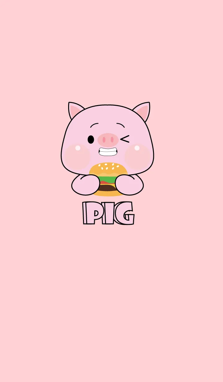 [LINE着せ替え] Simple Pig  Love Food Theme (JP)の画像1