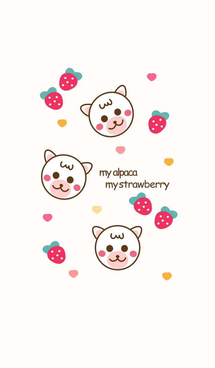 [LINE着せ替え] Alpaca & Strawberry 7の画像1