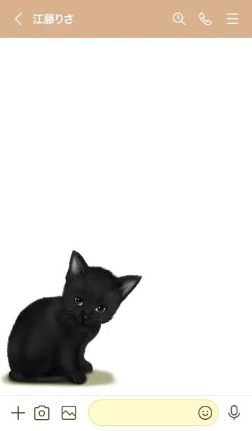 [LINE着せ替え] みれあ用可愛い黒猫子猫の画像3