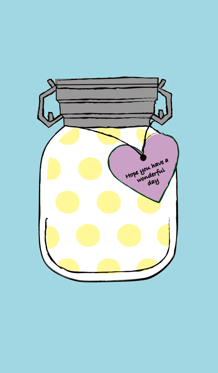 [LINE着せ替え] ボトルに入った水玉模様（黄色）の画像1