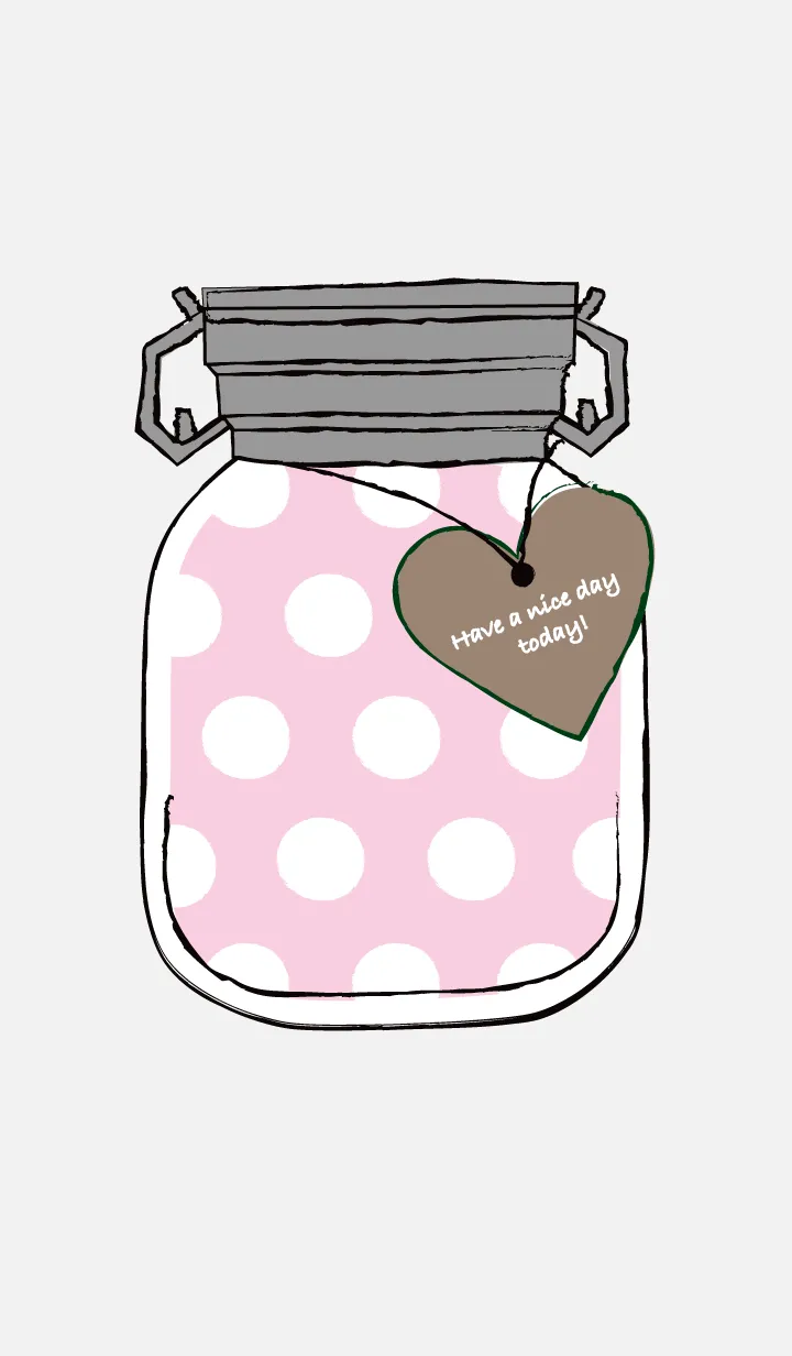 [LINE着せ替え] ボトルに入った水玉模様（白）の画像1