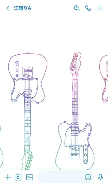 [LINE着せ替え] カラフルなシングルピックアップのギターの画像3