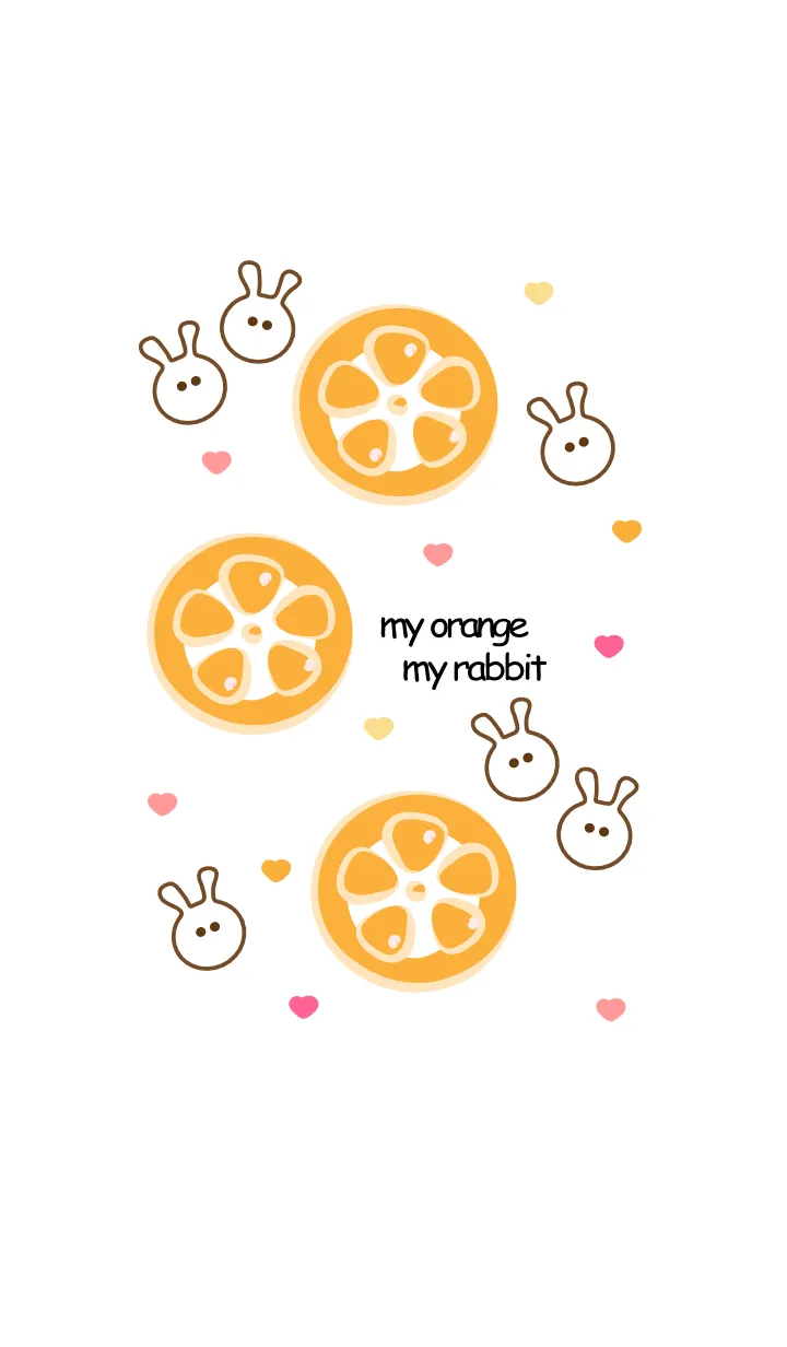 [LINE着せ替え] Sweet orange & sweet rabbit 9の画像1