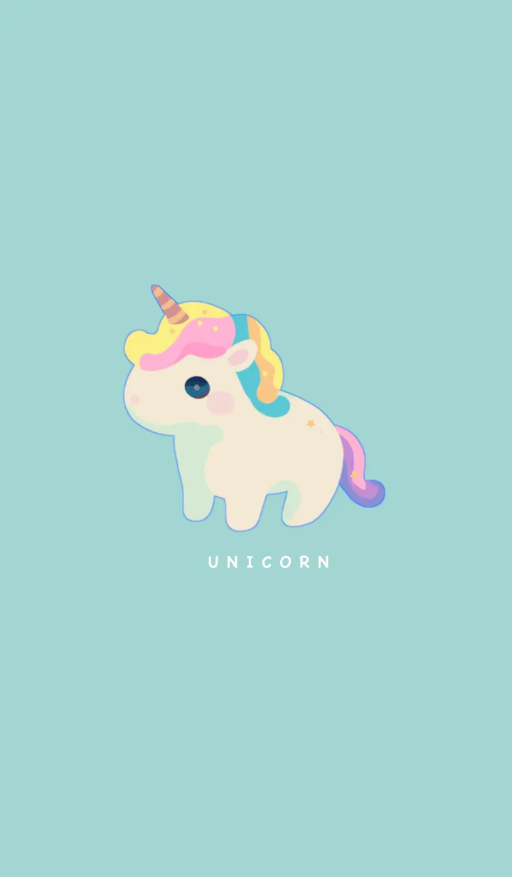 [LINE着せ替え] 虹色ユニコーンの画像1