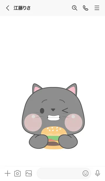 [LINE着せ替え] Simple Black  Cat Love Food Theme (JP)の画像3