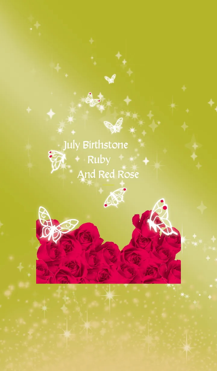 [LINE着せ替え] 黒と黄色 : 7月のルビーと蝶の画像1