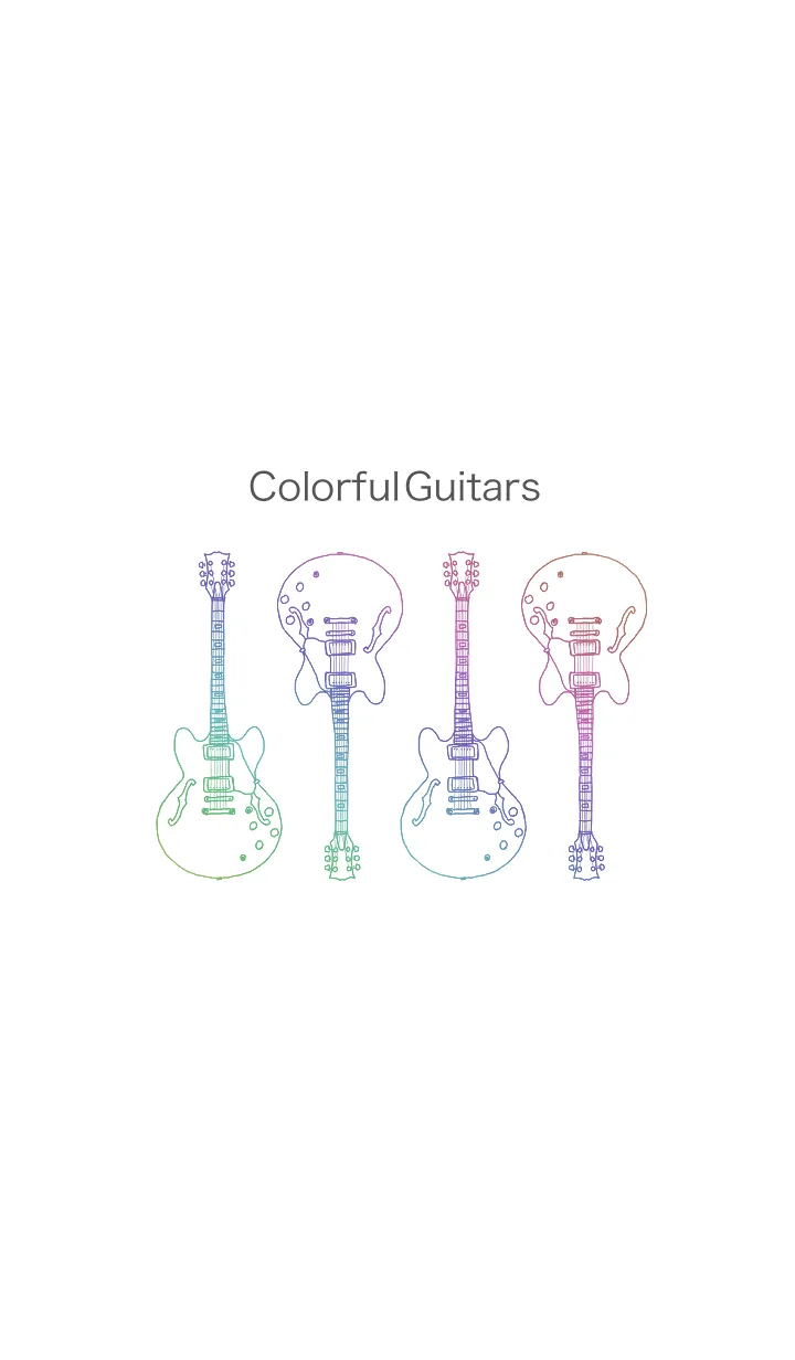[LINE着せ替え] カラフルなセミアコースティックのギターの画像1