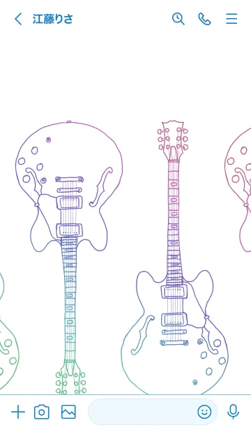 [LINE着せ替え] カラフルなセミアコースティックのギターの画像3