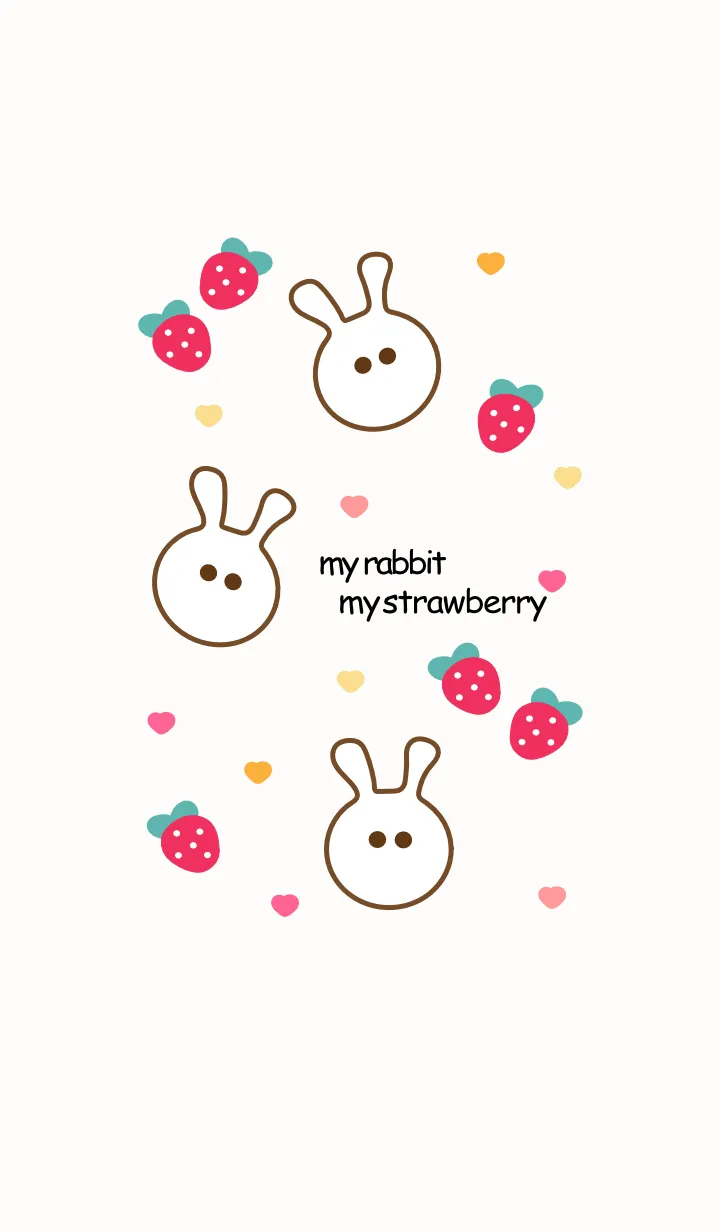 [LINE着せ替え] Rabbit & Strawberry 13の画像1