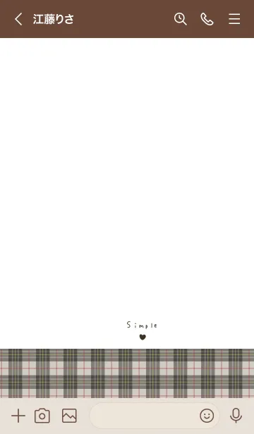 [LINE着せ替え] 大人可愛いホワイト＆チェックの画像3