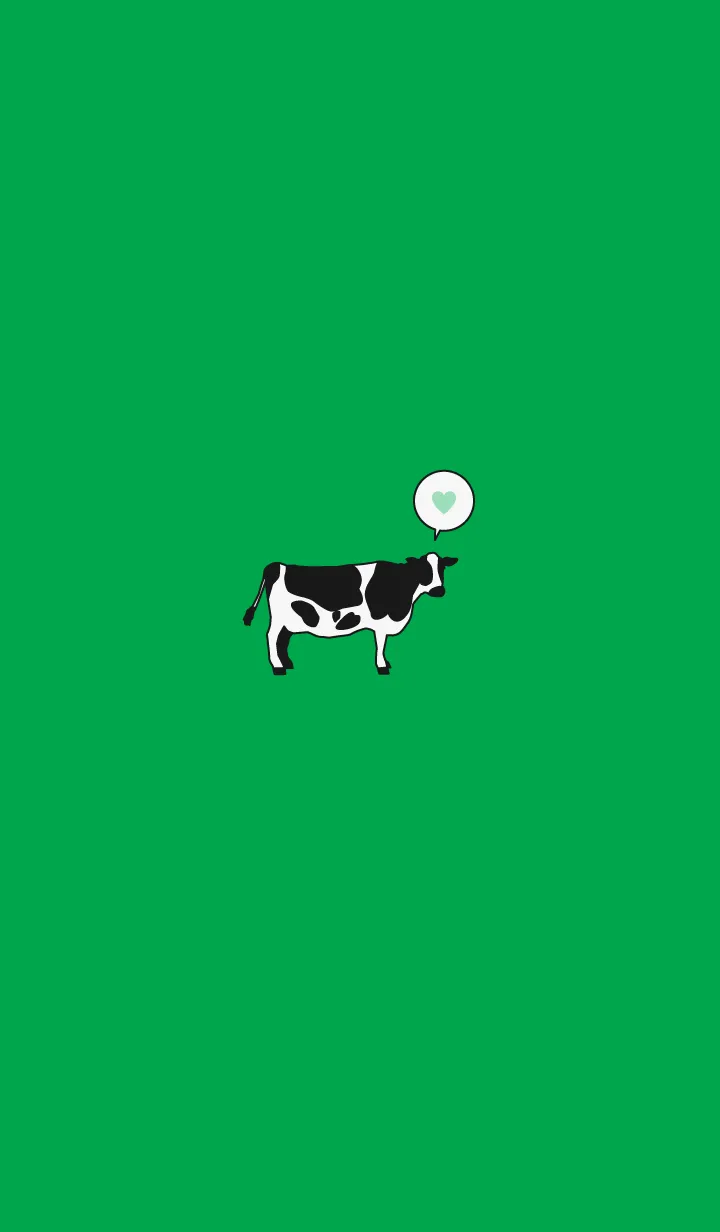 [LINE着せ替え] シンプル 牛 - ブラック グリーン -の画像1