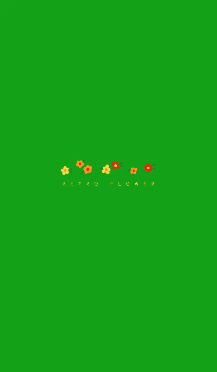 [LINE着せ替え] Retro pop flower - 緑色 -の画像1