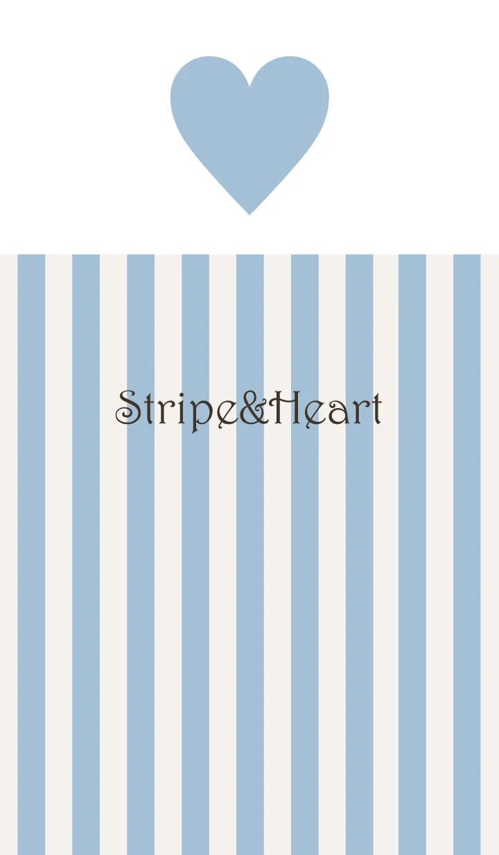 [LINE着せ替え] Stripe&Heart - SmokyBlue+Beige3 -の画像1