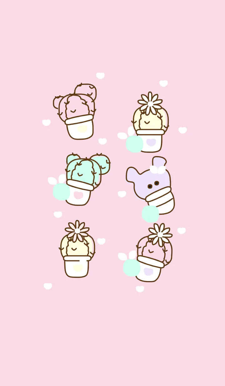 [LINE着せ替え] Pastel cactus 5の画像1