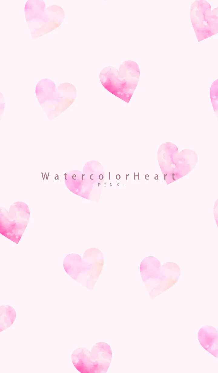 [LINE着せ替え] Watercolor Heart-PINK 17の画像1