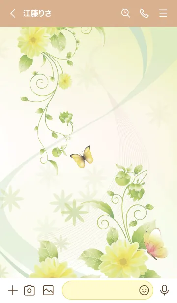 [LINE着せ替え] かねだ用 Butterflies and flowersの画像3