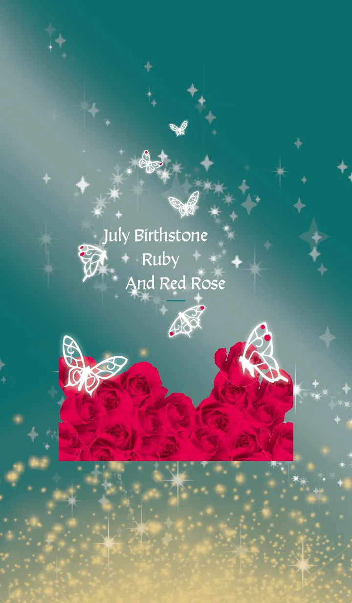 [LINE着せ替え] 茶色と緑 : 7月のルビーと蝶の画像1