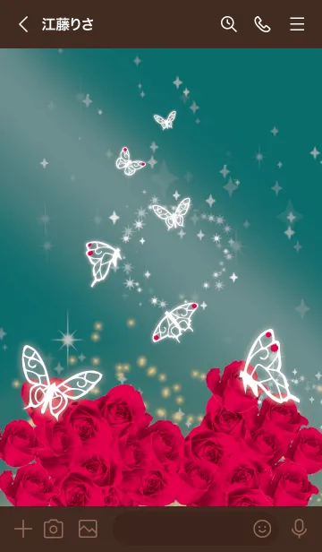 [LINE着せ替え] 茶色と緑 : 7月のルビーと蝶の画像3