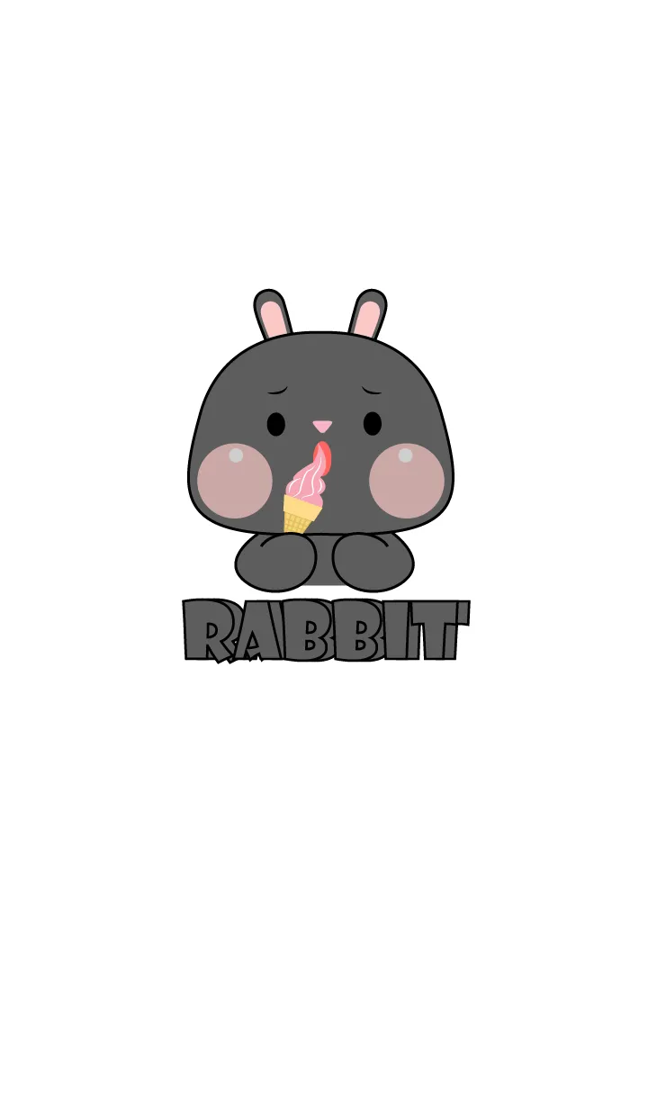[LINE着せ替え] Black  Rabbit Love Food Theme (JP)の画像1