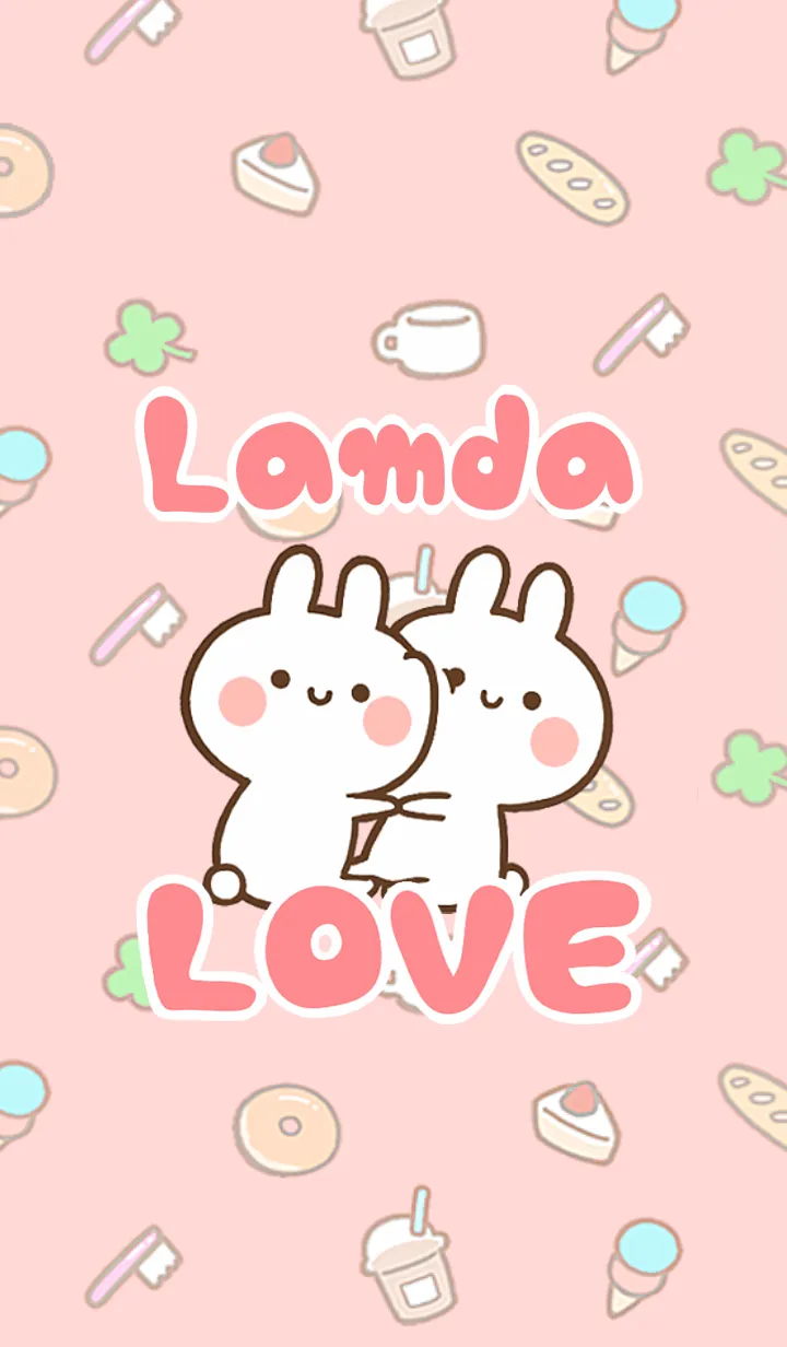 [LINE着せ替え] 【Lamda】LOVE☆うさちゃん名前着せかえの画像1