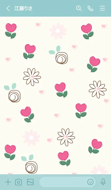 [LINE着せ替え] Minimal pink flowers 12 :)の画像3