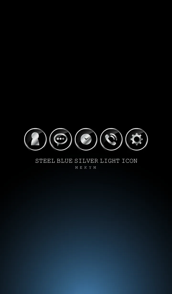 SILVER LIGHT ICON THEME -Steel Blue-の着せ替えメイン画像