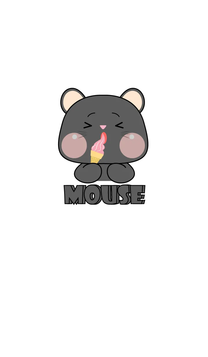 [LINE着せ替え] Black  Mouse  Love Food Theme (JP)の画像1