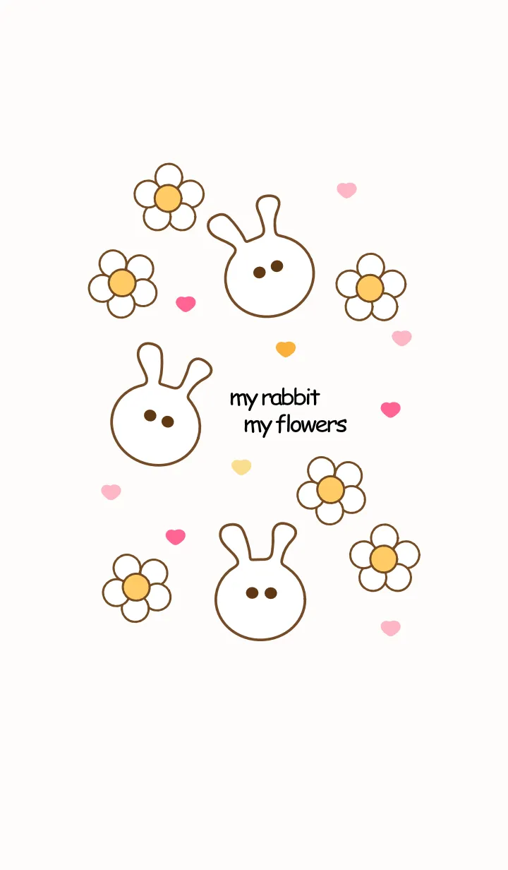 [LINE着せ替え] Mini flowers & Rabbit 12の画像1