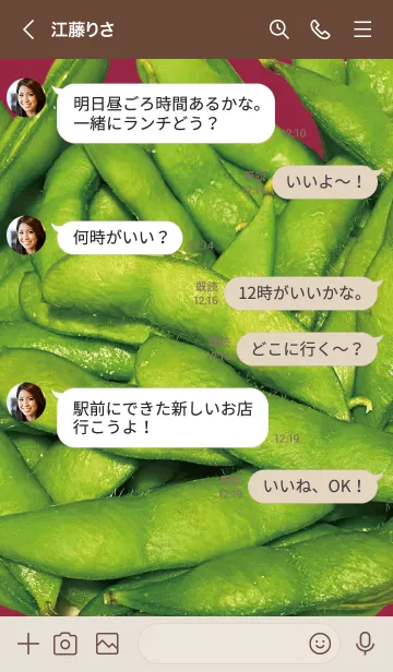 [LINE着せ替え] ボルドー : エダマメの画像4